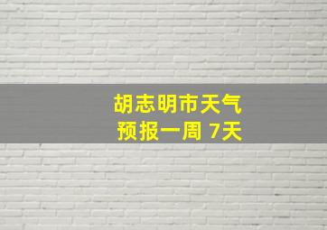 胡志明市天气预报一周 7天